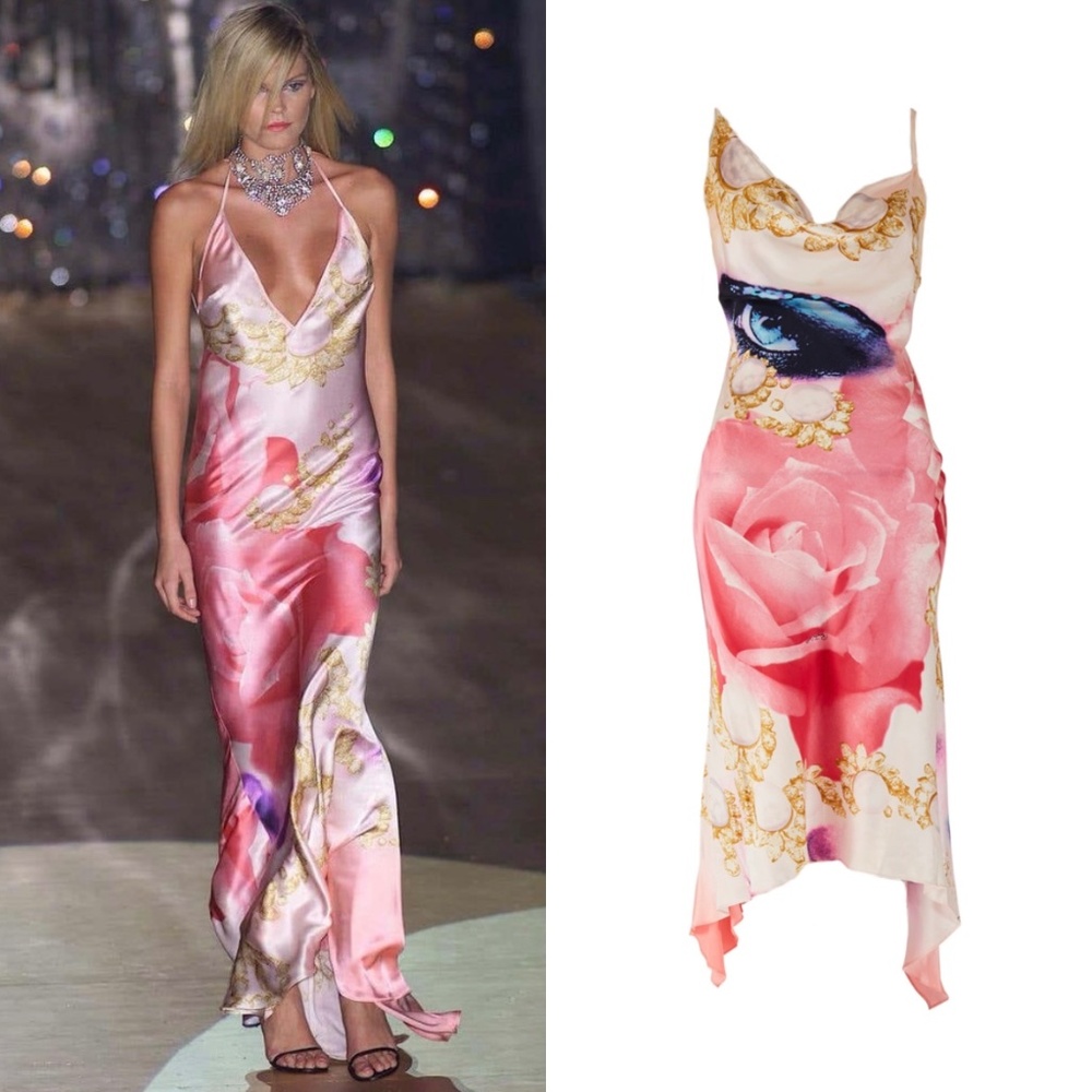 Roberto Cavalli S/S 2001 Elizabeth Taylor Eye Silk Dress